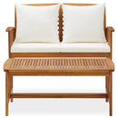 2 Piece Garden Lounge Set with Cushions Solid Acacia Wood