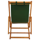 Folding Beach Chair Solid Eucalyptus Wood and Fabric Green