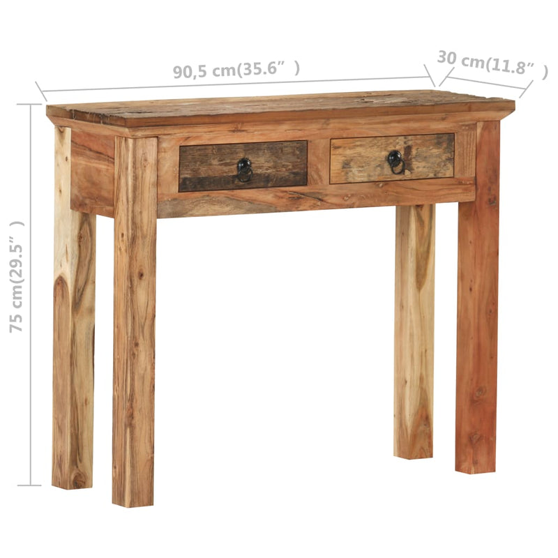Console Table 90.5x30x75cm Solid Acacia Wood and Reclaimed Wood