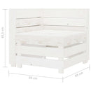 Garden Pallet Corner Sofa White Wood