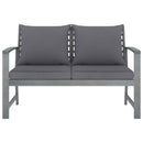 Garden Bench 120 cm with Dark Grey Cushion Solid Acacia Wood