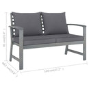 Garden Bench 120 cm with Dark Grey Cushion Solid Acacia Wood
