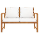 Garden Bench 120 cm with Cream Cushion Solid Acacia Wood