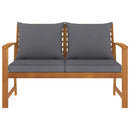 Garden Bench 120 cm with Dark Grey Cushion Solid Acacia Wood