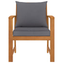 Garden Chairs 2 pcs with Dark Grey Cushion Solid Acacia Wood