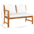 Garden Bench 114.5 cm with Cream Cushion Solid Acacia Wood