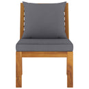 Sectional Middle Sofa with Dark Grey Cushion Solid Acacia Wood