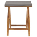 Folding Chairs 2 pcs Solid Teak Wood and Fabric Dark Grey