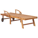 Sun Lounger Solid Teak Wood