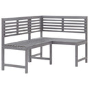 Garden Corner Bench Grey 140 cm Solid Acacia Wood