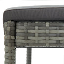 Garden Bar Stools with Cushions 2 pcs Grey Poly Rattan