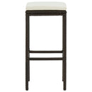 Bar Stools with Cushions 2 pcs Brown Poly Rattan