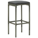 Bar Stools with Cushions 2 pcs Grey Poly Rattan