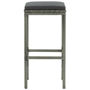 Bar Stools with Cushions 2 pcs Grey Poly Rattan