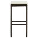 Bar Stools with Cushions 3 pcs Brown Poly Rattan