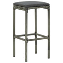 Bar Stools with Cushions 3 pcs Grey Poly Rattan