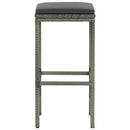 Bar Stools with Cushions 3 pcs Grey Poly Rattan