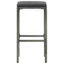 Bar Stools with Cushions 3 pcs Grey Poly Rattan