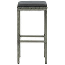 Bar Stools with Cushions 4 pcs Grey Poly Rattan