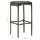 Bar Stools with Cushions 4 pcs Grey Poly Rattan