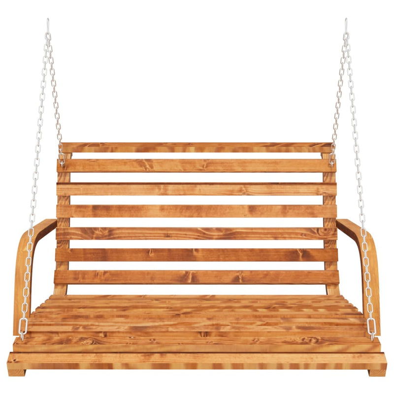 Swing Bench Solid Bent Wood with Teak Finish 91x130x58 cm