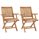 Folding Garden Chairs 2 pcs Solid Teak Wood