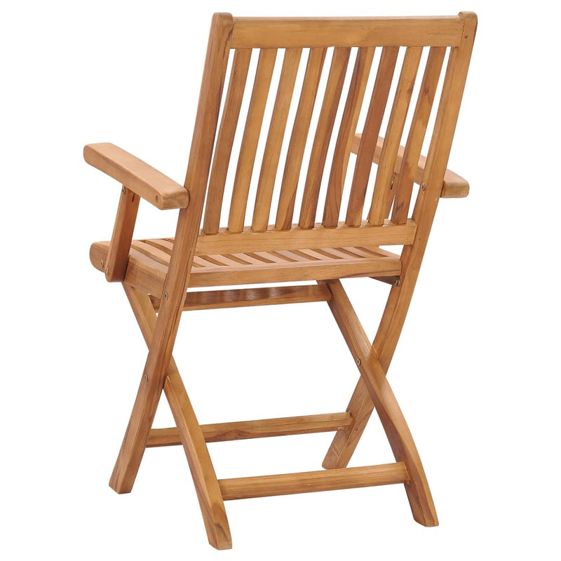 Folding Garden Chairs 2 pcs Solid Teak Wood