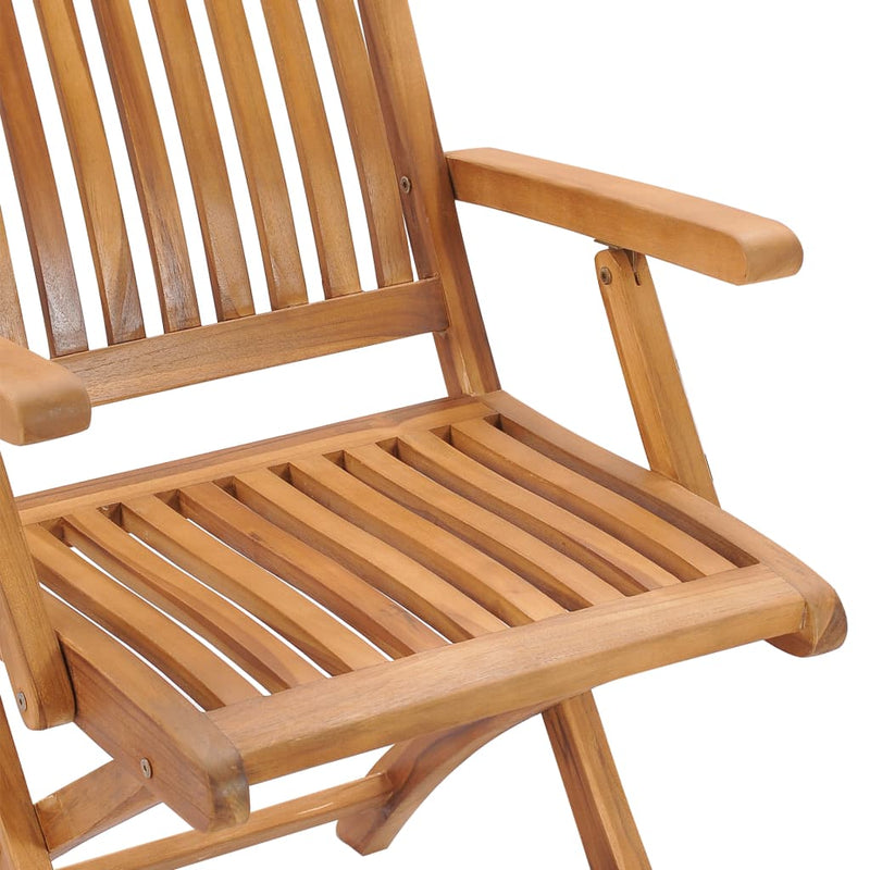 Folding Garden Chairs 2 pcs Solid Teak Wood