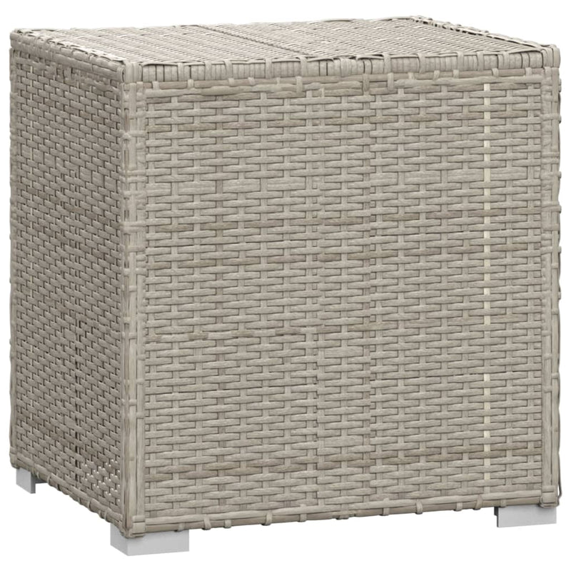 3 Piece Garden Sun Loungers with Tea Table Poly Rattan Grey