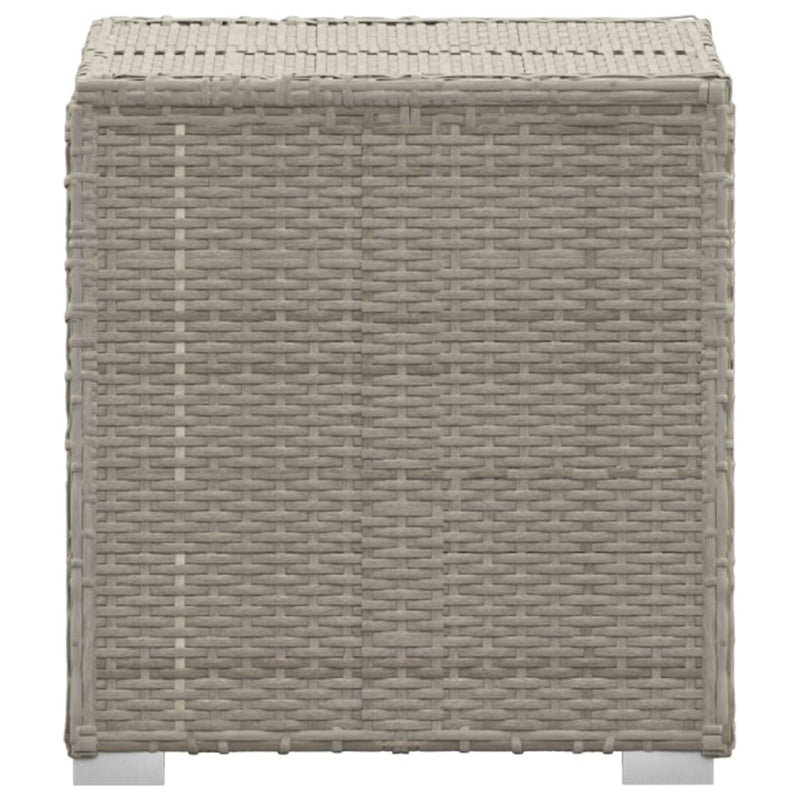 3 Piece Garden Sun Loungers with Tea Table Poly Rattan Grey