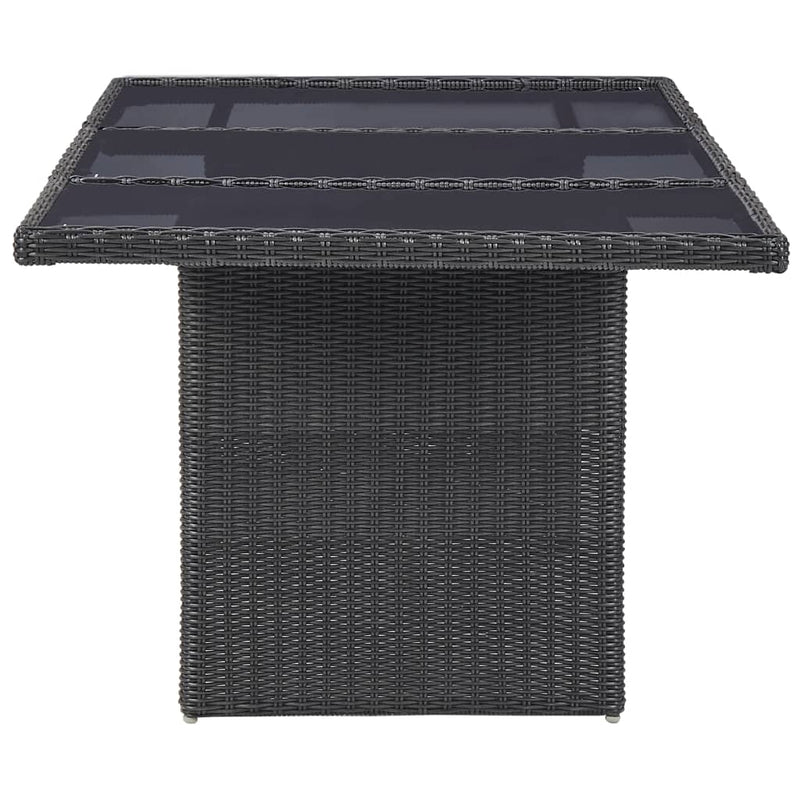 7 Piece Outdoor Dining Set Poly Rattan Black