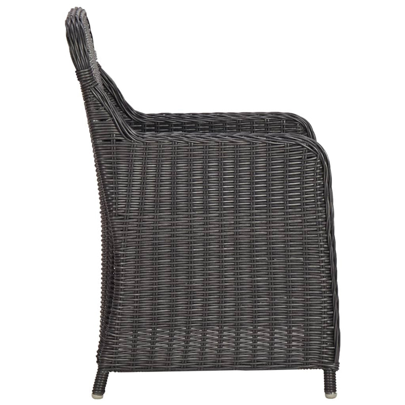 7 Piece Outdoor Dining Set Poly Rattan Black