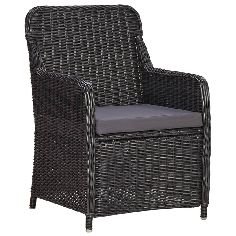 9 Piece Outdoor Dining Set Poly Rattan Black