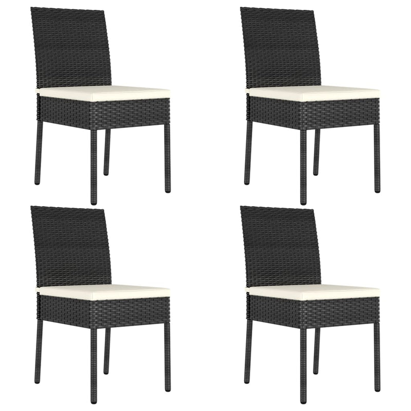 Garden Dining Chairs 4 pcs Poly Rattan Black