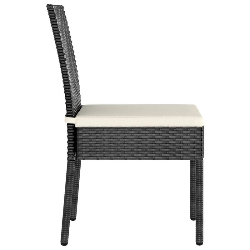 Garden Dining Chairs 4 pcs Poly Rattan Black