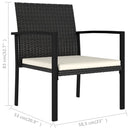 Garden Dining Chairs 2 pcs Poly Rattan Black.