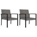 Garden Dining Chairs 2 pcs Poly Rattan Grey