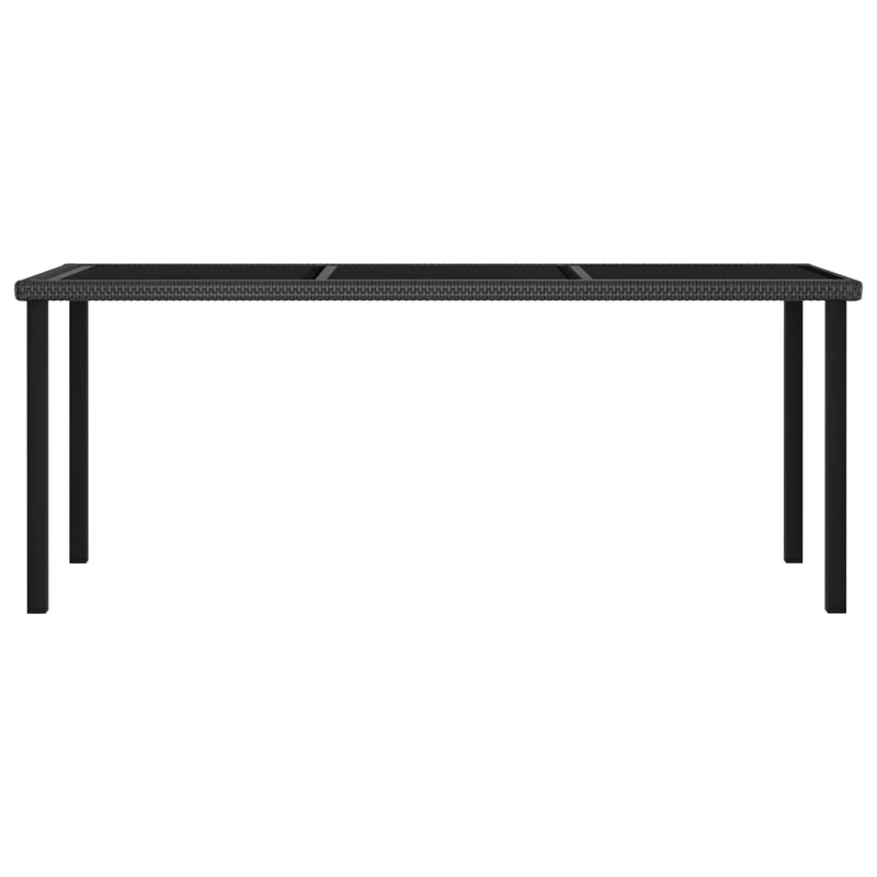 Garden Dining Table Black 180x70x73 cm Poly Rattan