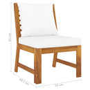 4 Piece Garden Lounge Set with Cushion Cream Solid Acacia Wood.