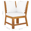 4 Piece Garden Lounge Set with Cushion Cream Solid Acacia Wood