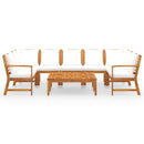 9 Piece Garden Lounge Set with Cushion Cream Solid Acacia Wood