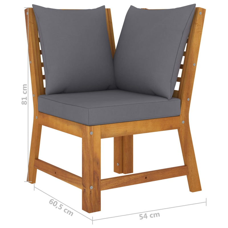 4 Piece Garden Lounge Set with Cushion Solid Acacia Wood.