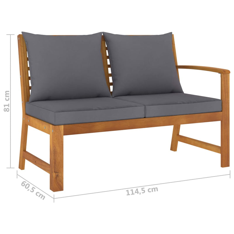 4 Piece Garden Lounge Set with Cushion Solid Acacia Wood