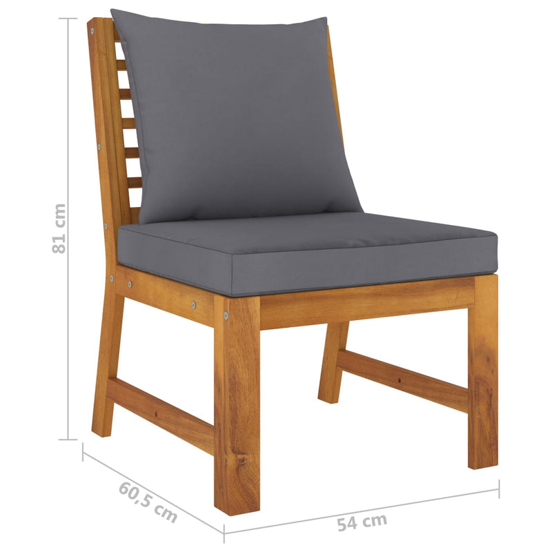 4 Piece Garden Lounge Set with Cushion Solid Acacia Wood.