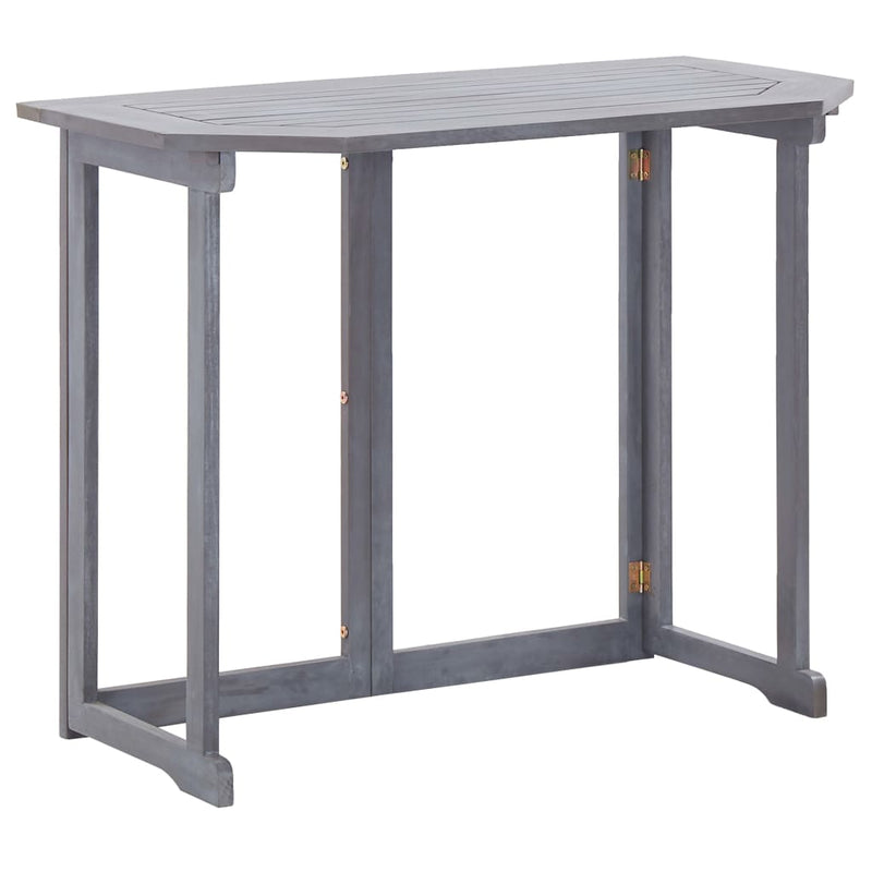 2 Piece Bistro Set Solid Acacia Wood Grey