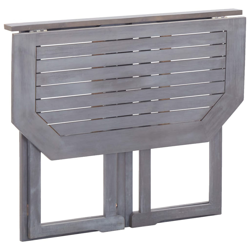 2 Piece Bistro Set Solid Acacia Wood Grey