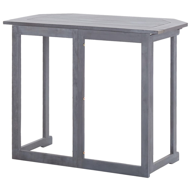 2 Piece Bistro Set Solid Acacia Wood Grey