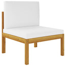 3-Seater Garden Sofa with Cushion Solid Acacia Wood
