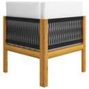 6 Piece Garden Lounge Set with Cushions Cream Solid Acacia Wood