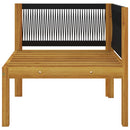 6 Piece Garden Lounge Set with Cushions Cream Solid Acacia Wood